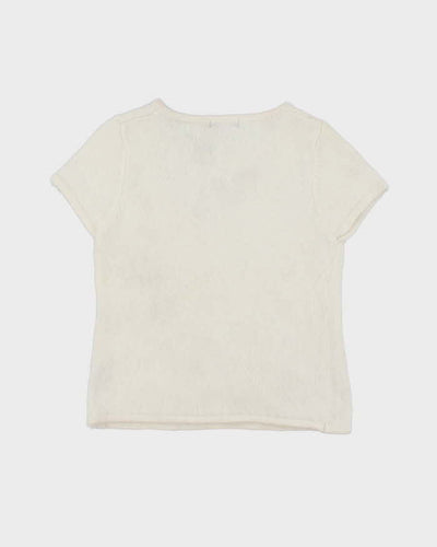 Vintage 90s Jessica Angora & Wool Blend Knit Top - M