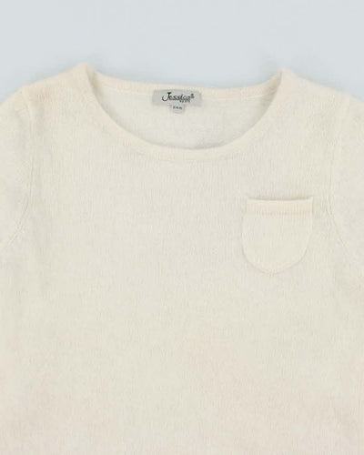 Vintage 90s Jessica Angora & Wool Blend Knit Top - M