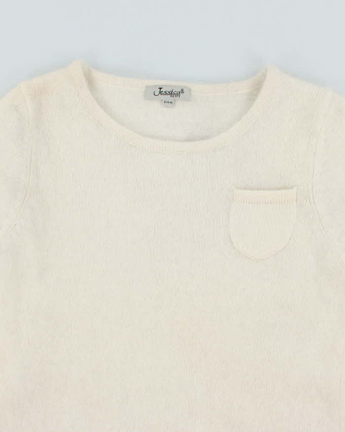 Vintage 90s Jessica Angora & Wool Blend Knit Top - M