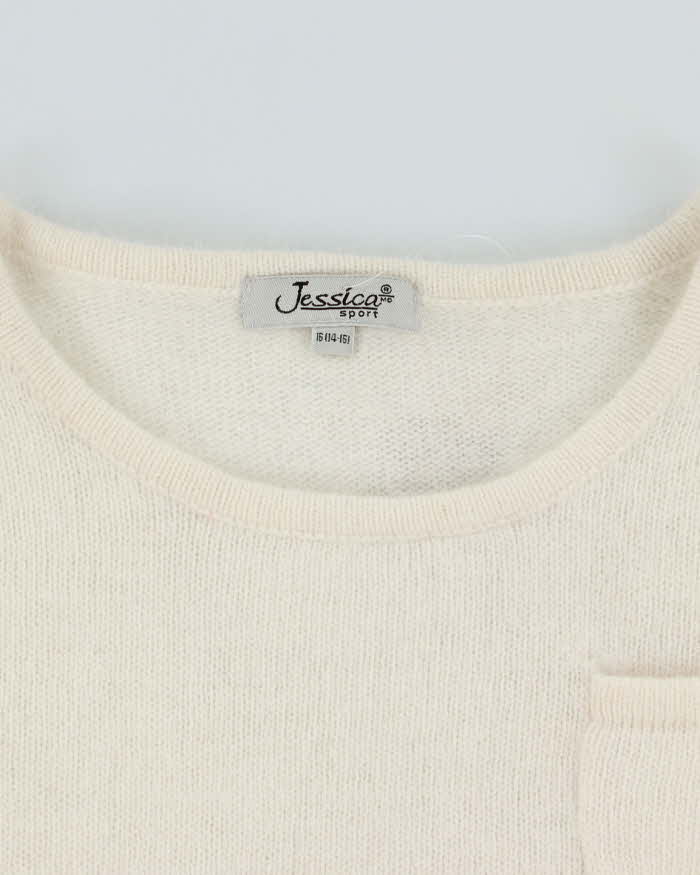 Vintage 90s Jessica Angora & Wool Blend Knit Top - M