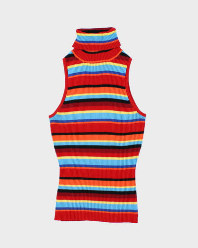 Vintage Y2k 00s Guess Stripe Sleeveless Knit Top - XS