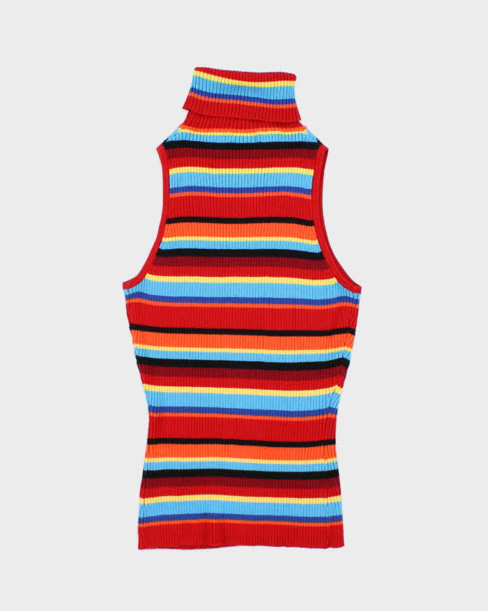 Vintage Y2k 00s Guess Stripe Sleeveless Knit Top - XS