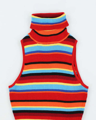 Vintage Y2k 00s Guess Stripe Sleeveless Knit Top - XS