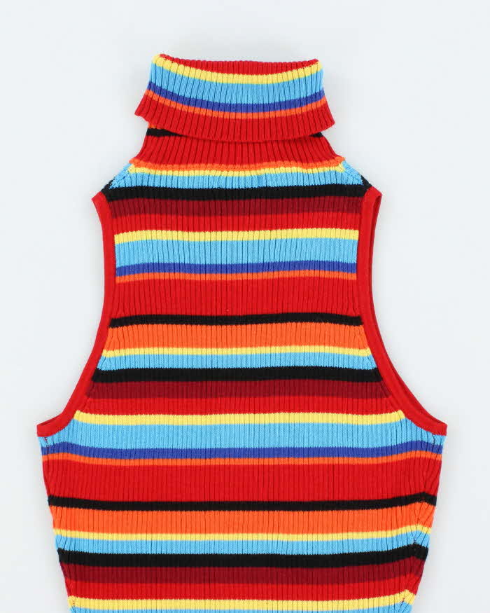 Vintage Y2k 00s Guess Stripe Sleeveless Knit Top - XS