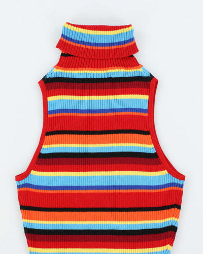 Vintage Y2k 00s Guess Stripe Sleeveless Knit Top - XS