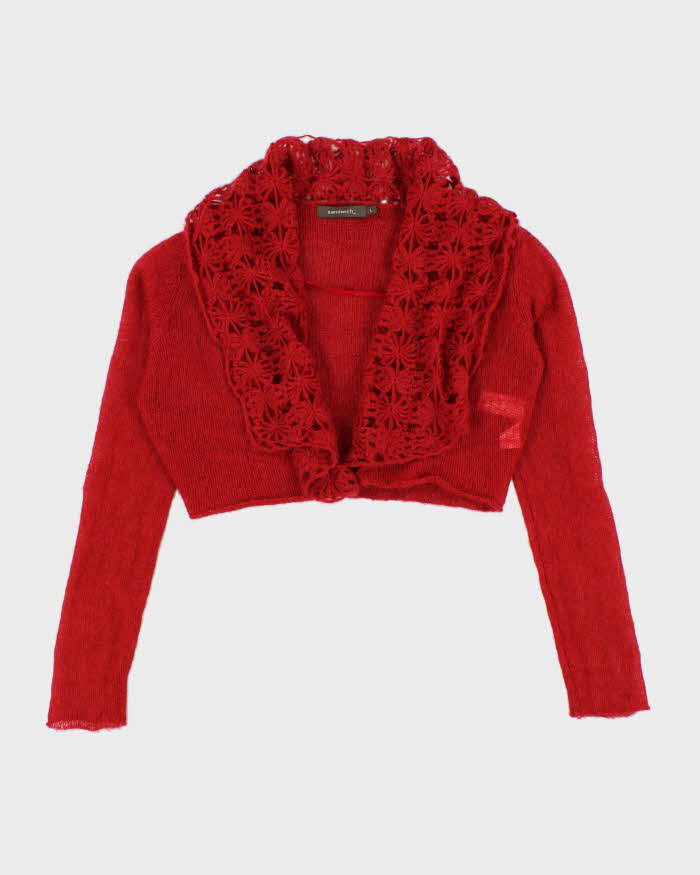 Vintage Y2k 00s Sandwich Mohair Blend Cardigan - L