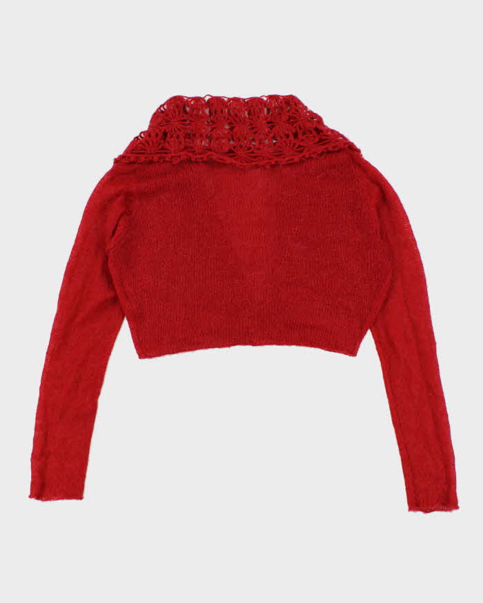 Vintage Y2k 00s Sandwich Mohair Blend Cardigan - L