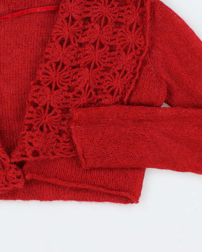 Vintage Y2k 00s Sandwich Mohair Blend Cardigan - L