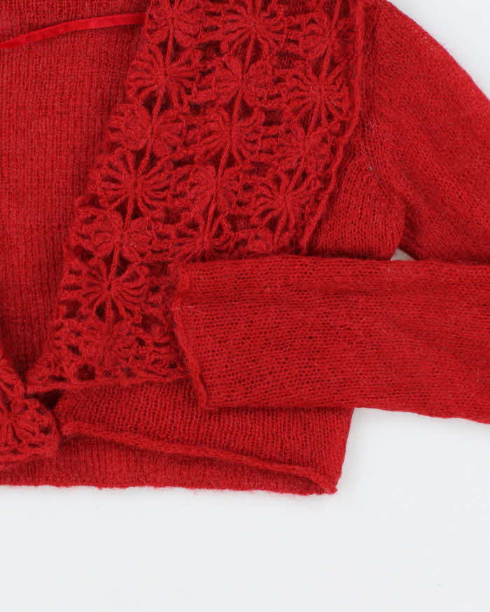 Vintage Y2k 00s Sandwich Mohair Blend Cardigan - L