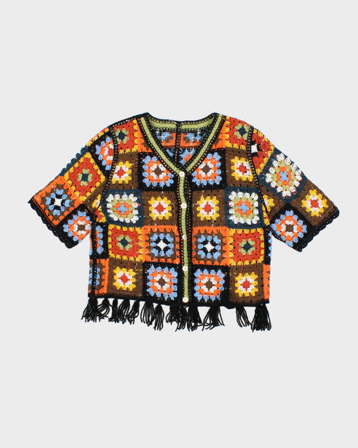 Vintage Handmade Crochet Cardigan - M