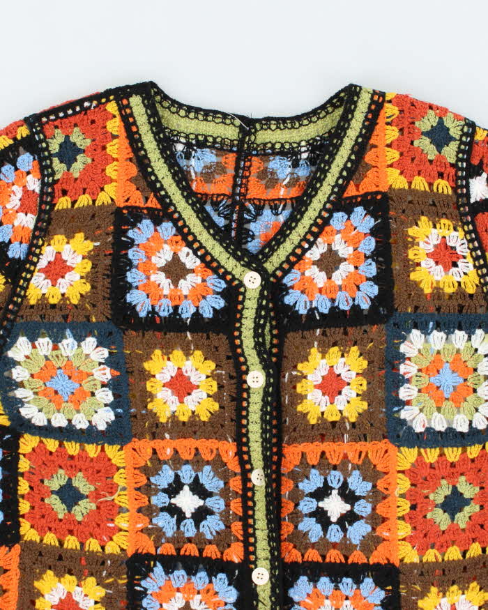 Vintage Handmade Crochet Cardigan - M