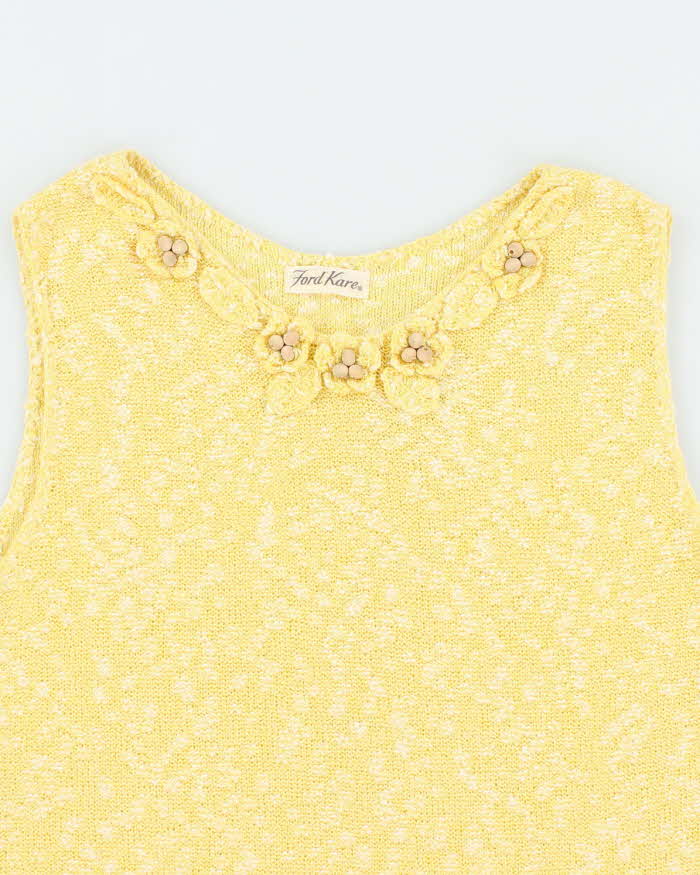Vintage Ford Kare Beaded Sleeveless Knit Top - M