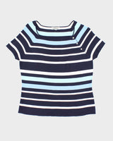 Vintage Y2k 00s Jessica Stripe Button Jumper - M