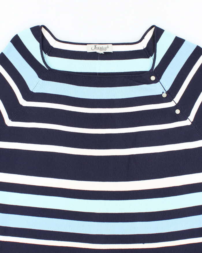 Vintage Y2k 00s Jessica Stripe Button Jumper - M