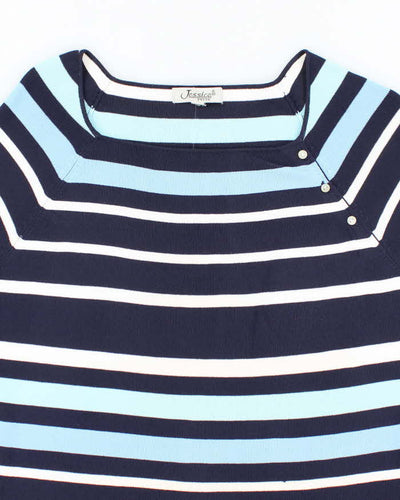 Vintage Y2k 00s Jessica Stripe Button Jumper - M