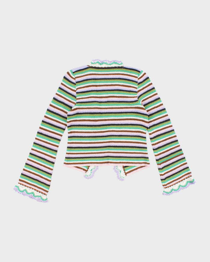 Handmade Striped Knit Multicoloured Cardigan - S