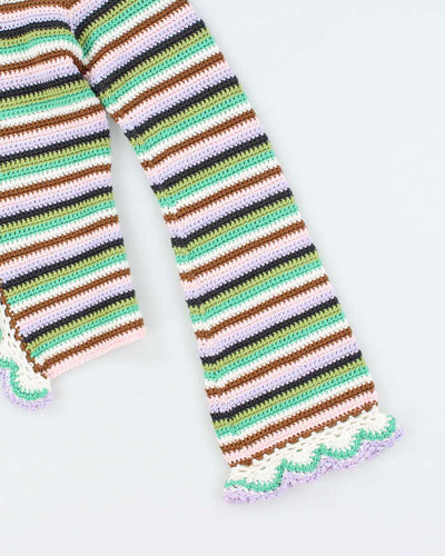 Handmade Striped Knit Multicoloured Cardigan - S
