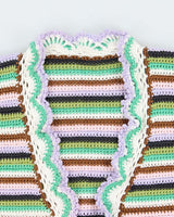Handmade Striped Knit Multicoloured Cardigan - S