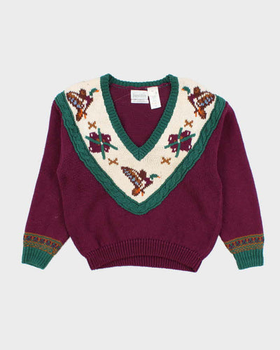 Vintage 80s Jantzen Shoulder Pad Knit Jumper - M