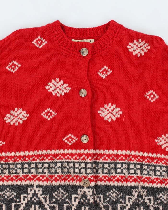 Vintage Eddie Bauer Wool & Alpaca Blend Chunky Knit Cardigan - S