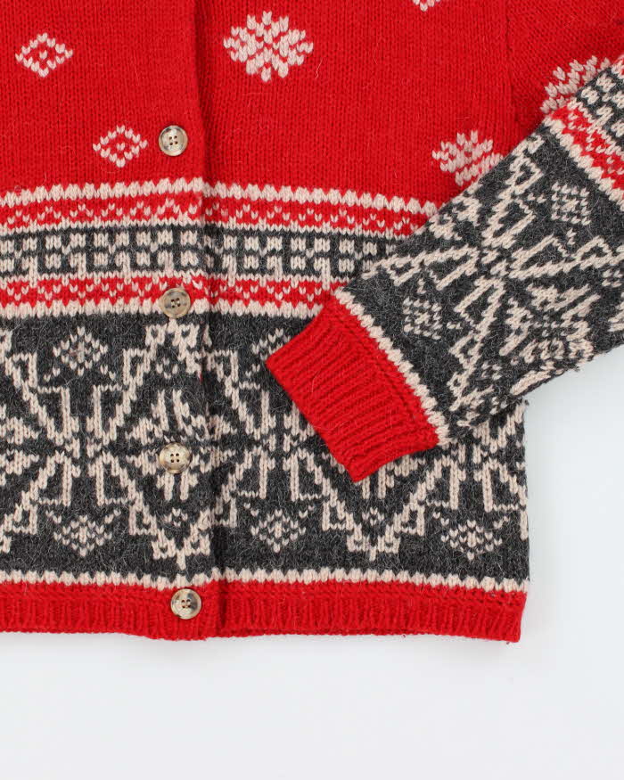 Vintage Eddie Bauer Wool & Alpaca Blend Chunky Knit Cardigan - S
