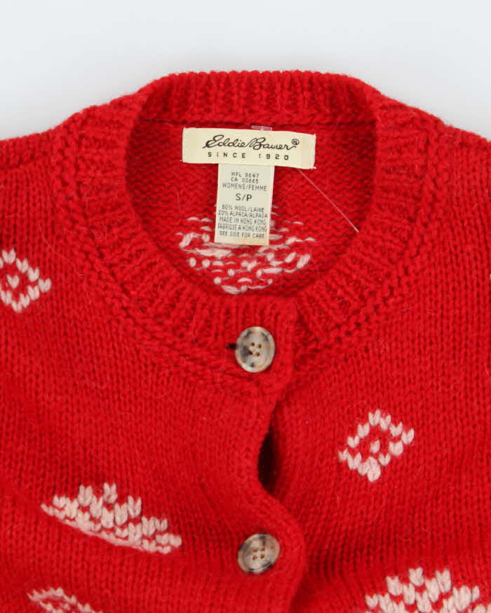 Vintage Eddie Bauer Wool &amp; Alpaca Blend Chunky Knit Cardigan - S