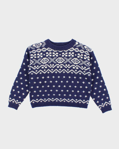 Vintage Brass Plum Chunky Knit Wool Jumper - M