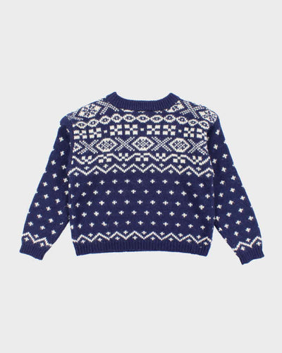 Vintage Brass Plum Chunky Knit Wool Jumper - M