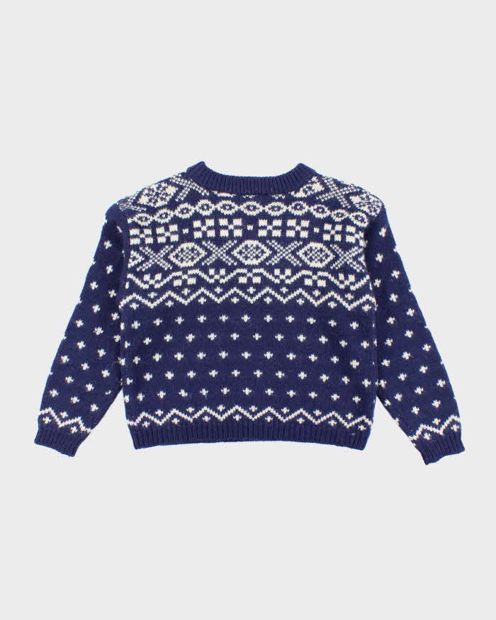 Vintage Brass Plum Chunky Knit Wool Jumper - M