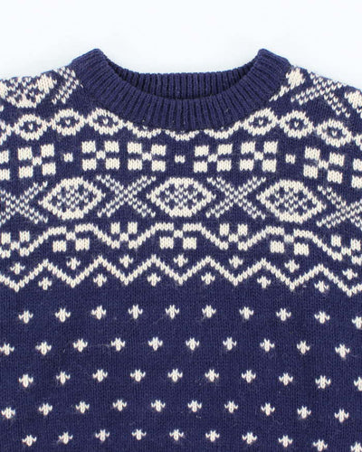 Vintage Brass Plum Chunky Knit Wool Jumper - M