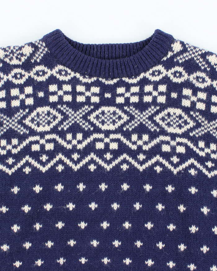 Vintage Brass Plum Chunky Knit Wool Jumper - M