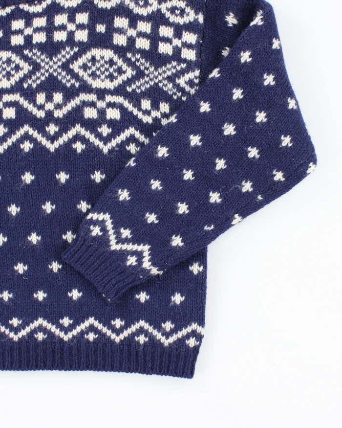 Vintage Brass Plum Chunky Knit Wool Jumper - M