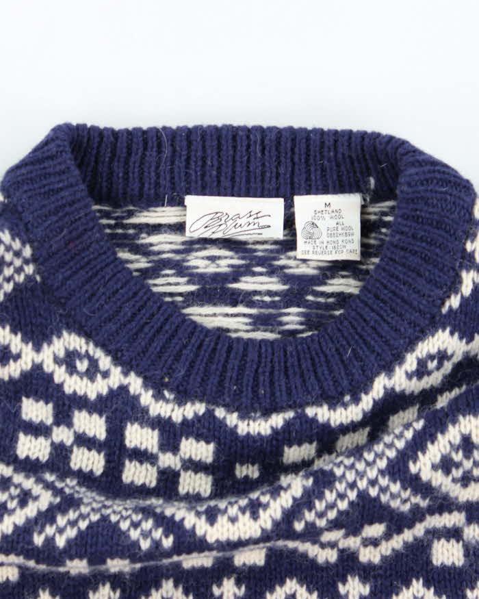 Vintage Brass Plum Chunky Knit Wool Jumper - M