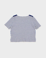 Women's Burberry 100% Wool Blue Striped Boatneck Tee Jumper - L