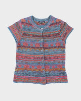 Vintage Y2k 00s Persuit De Ideal Mohair Blend Short Sleeve Cardigan - S