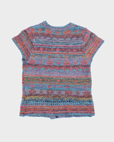 Vintage Y2k 00s Persuit De Ideal Mohair Blend Short Sleeve Cardigan - S