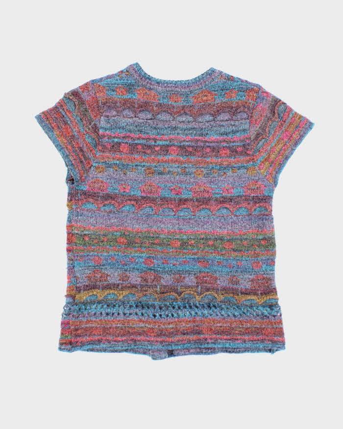 Vintage Y2k 00s Persuit De Ideal Mohair Blend Short Sleeve Cardigan - S