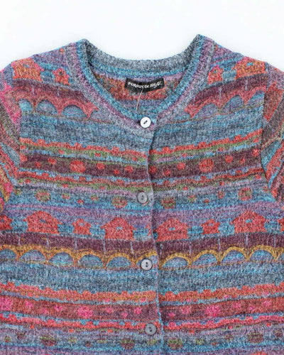 Vintage Y2k 00s Persuit De Ideal Mohair Blend Short Sleeve Cardigan - S