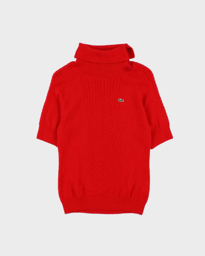 Vintage Lacoste Angora &amp; Wool Blend Short Sleeve Knit Jumper - S