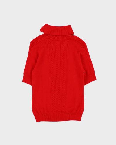 Vintage Lacoste Angora & Wool Blend Short Sleeve Knit Jumper - S