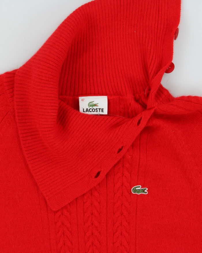 Vintage Lacoste Angora &amp; Wool Blend Short Sleeve Knit Jumper - S