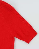 Vintage Lacoste Angora &amp; Wool Blend Short Sleeve Knit Jumper - S