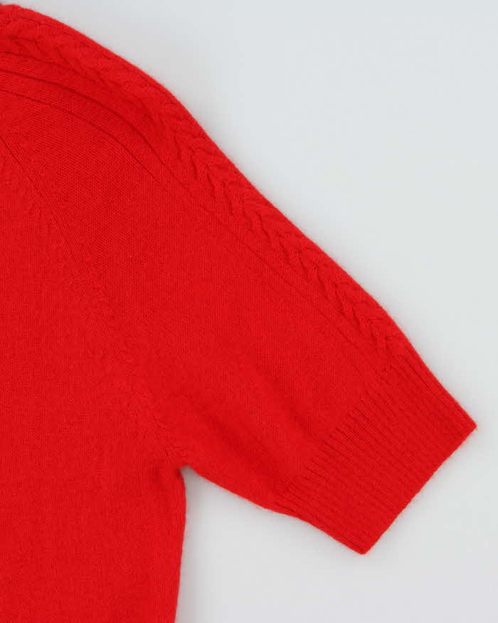 Vintage Lacoste Angora &amp; Wool Blend Short Sleeve Knit Jumper - S