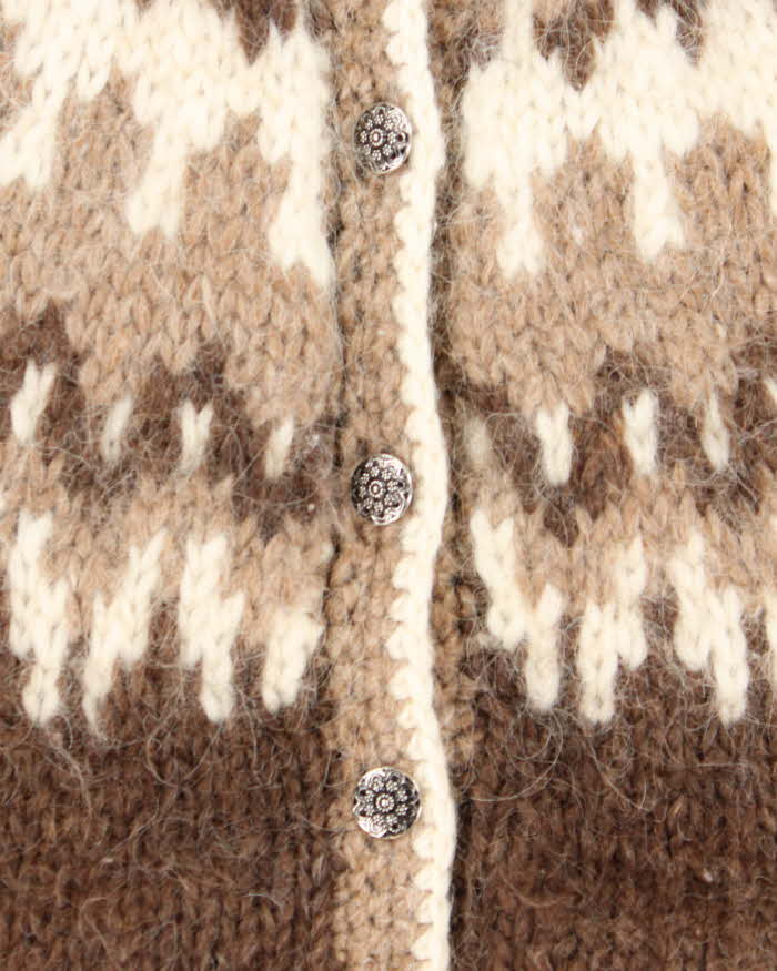 Vintage Handmade Chunky Wool Blend Cardigan - XL