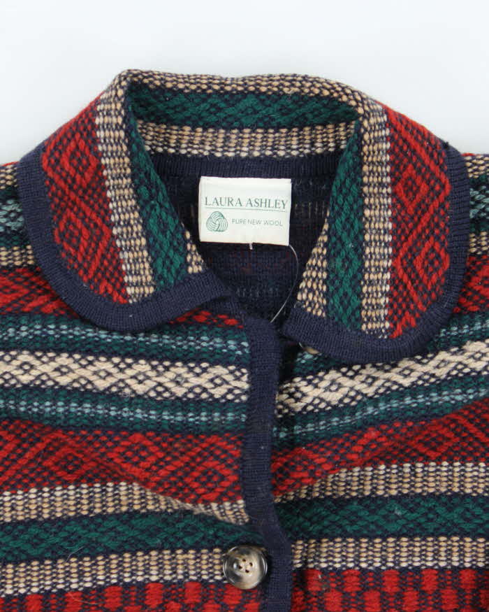 Vintage 80s 90s Laura Ashley Chunky Wool Cardigan - L