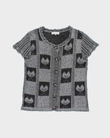 Vintage 90s 00s Gracious Short Sleeve Cardigan - M