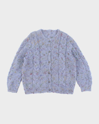 Vintage Handmade Mohair Blend Chunky Knit Cardigan - L