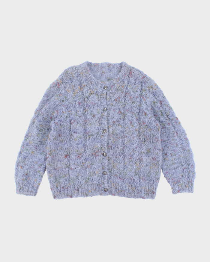 Vintage Handmade Mohair Blend Chunky Knit Cardigan - L