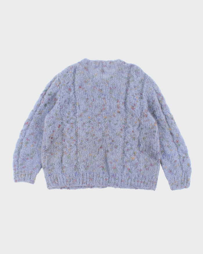 Vintage Handmade Mohair Blend Chunky Knit Cardigan - L