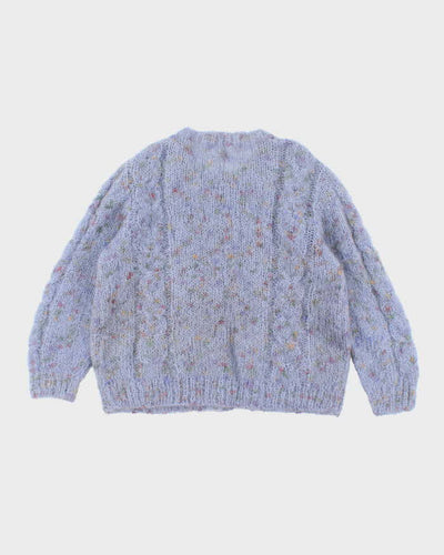 Vintage Handmade Mohair Blend Chunky Knit Cardigan - L